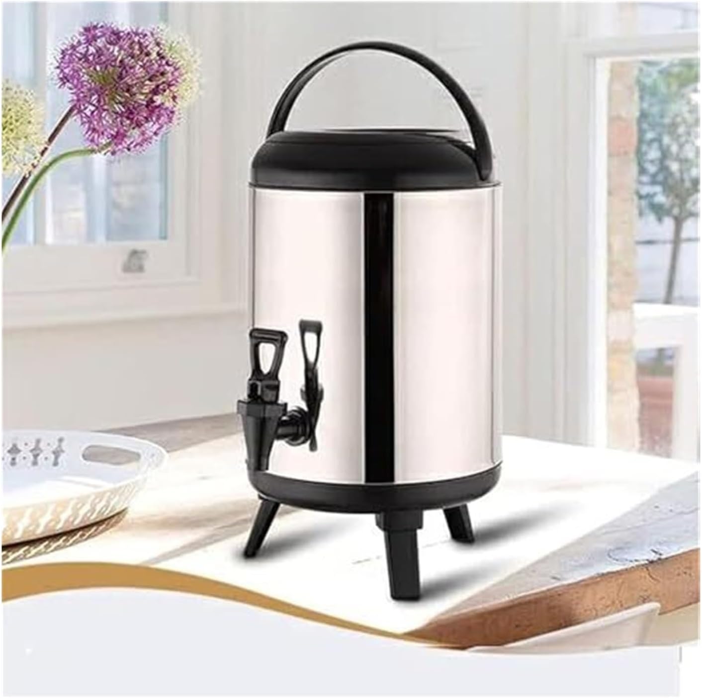 Coffee urn,Stainless Steel Insulated Beverage Dispenser with Faucet - Commercial Hot Water Urn for Coffee, Tea, Hot Chocolate (8L-12L)