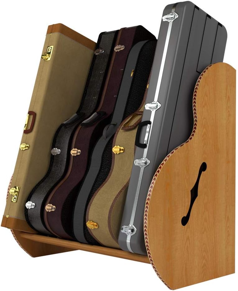 A&S Crafted Products Guitar Case Rack for Electrics & Acoustics - The Studio Deluxe (Regular) | Red Oak | Made in U.S.A.