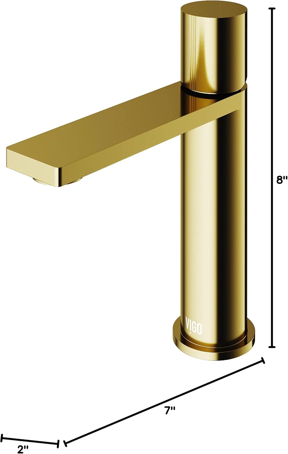 VIGO Halsey Single-Handle Single-Hole Mount Bathroom Sink Faucet, 8-Inch, Matte Brushed Gold, Modern Design, Solid Brass, 1.2 GPM WaterSense & Ceramic Disc Valve, Corrosion-Resistant