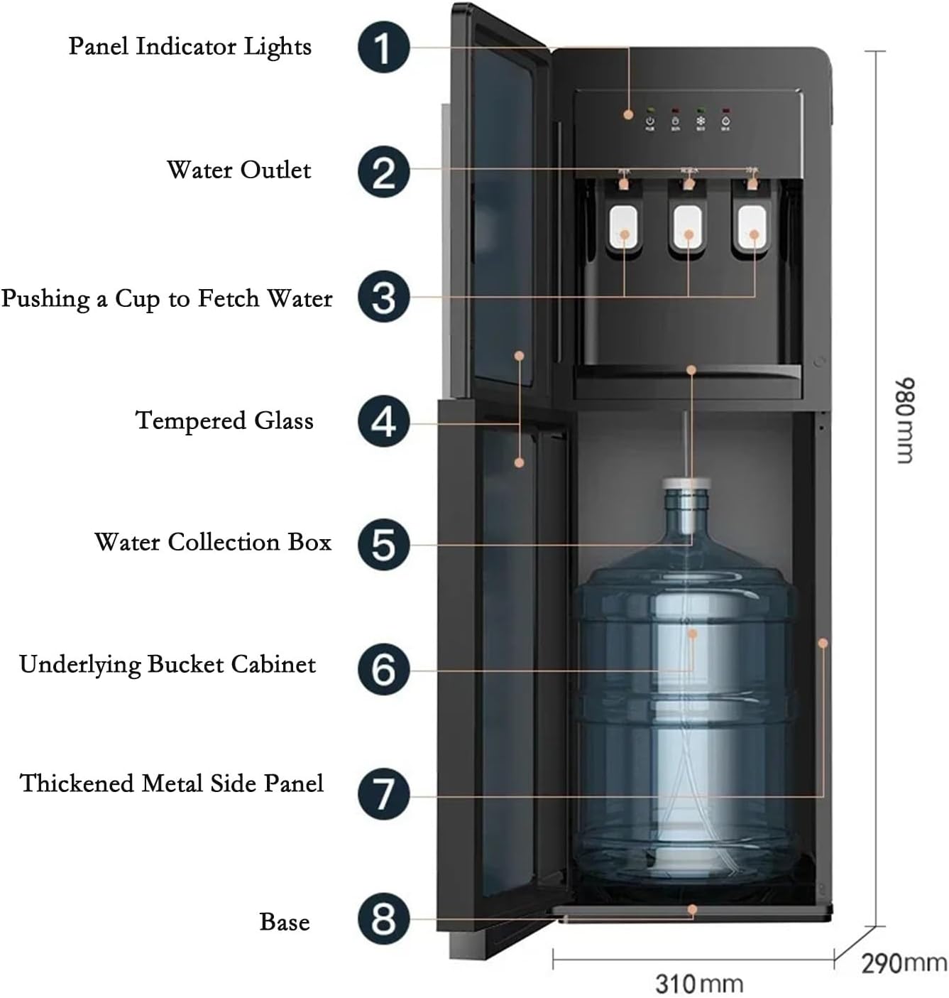 hot Water dispensers Electric Water Dispenser Vertical Living Room Integrated Cooling and Heating Machine Gadgets for Home Water Bottle Instant hot Water Dispenser (Color : Warm-Hot-G)