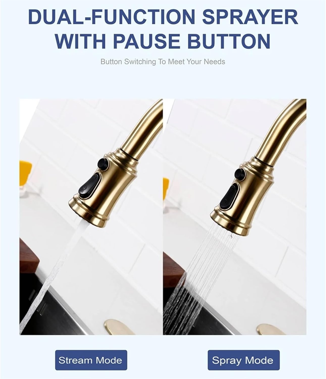 Smart Touch Kitchen Faucet Sensor Mixer Tap Pull Down Spray Swivel Deck Mount Hot Cold Water Single Handle(Brushed Chrome)