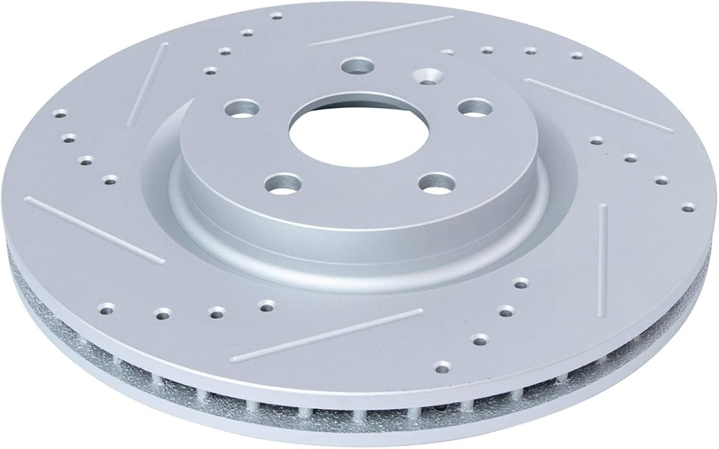 TRQ Performance Front Brake Pad and Rotor Set Ceramic Coated Drilled Slotted Rotors Compatible with 2011-2017 Chevrolet Caprice