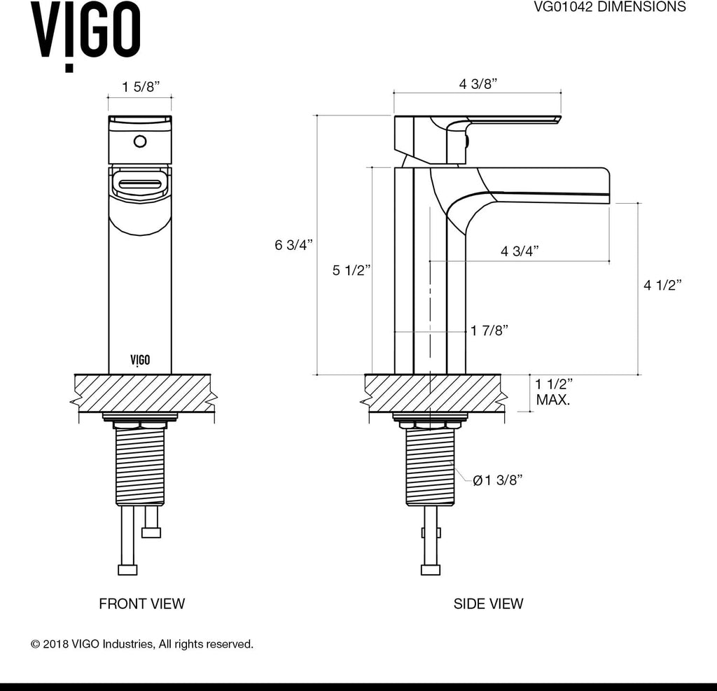 VIGO Ileana Waterfall Single-Handle Single-Hole Mount Bathroom Sink Faucet, 7-Inch, Brushed Nickel, Modern Design, Solid Brass, 1.2 GPM WaterSense & Ceramic Disc Valve, Corrosion-Resistant