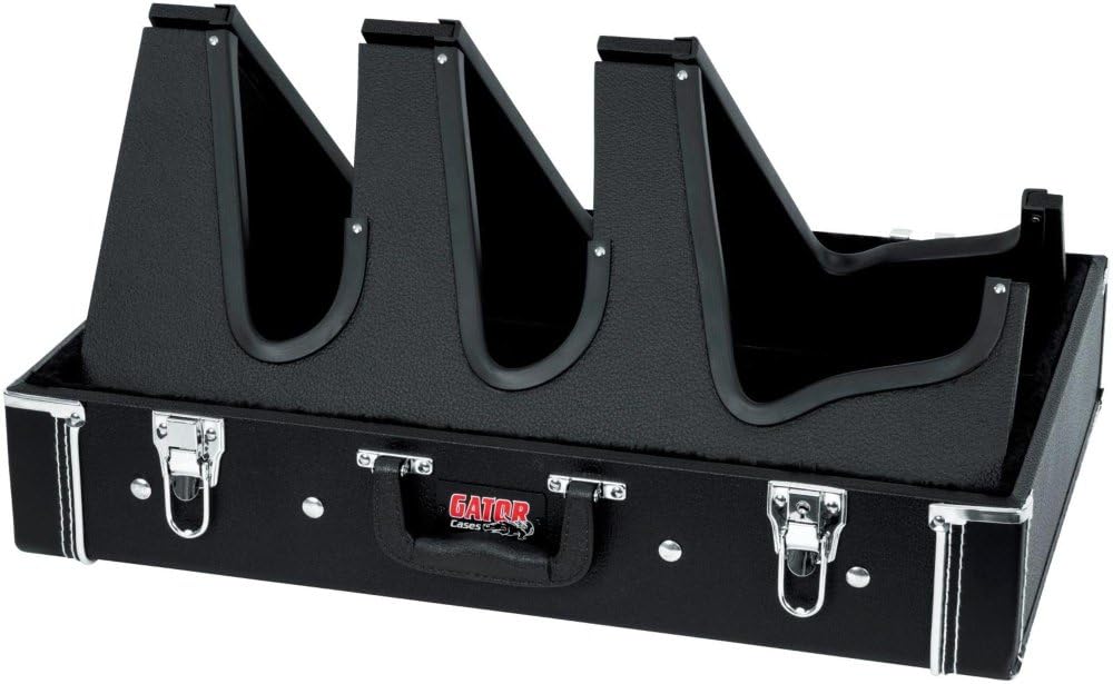 Gator Cases Gig Box Jr. Pedal Board with Built in 3x Guitar Stand and G-BUS Multi Output Power Supply | Fits Most Electric and Acoustic Guitars, Pedal Surface 21.5' x 15' (GW-GIGBOXJRPWR)