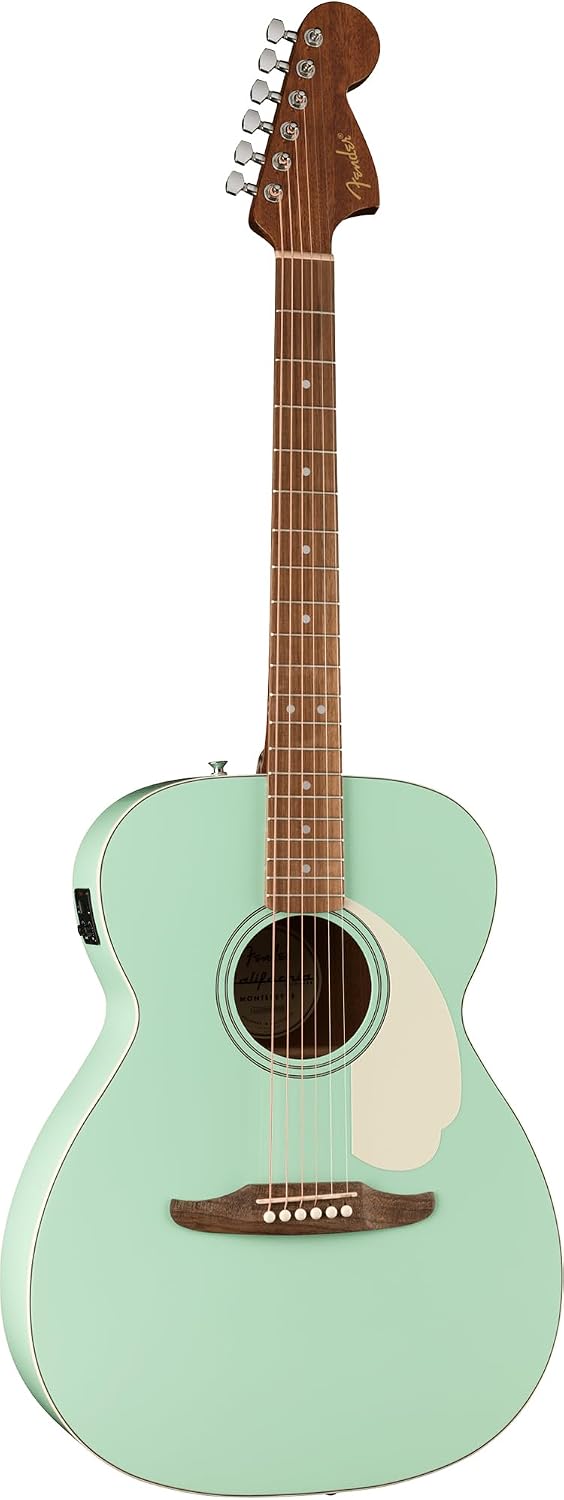 Fender California Standard Monterey E Acoustic-Electric Guitar - Surf Green Bundle with Case, Tuner, Strap, Strings, String Winder, Picks, and Austin Bazaar Instructional DVD