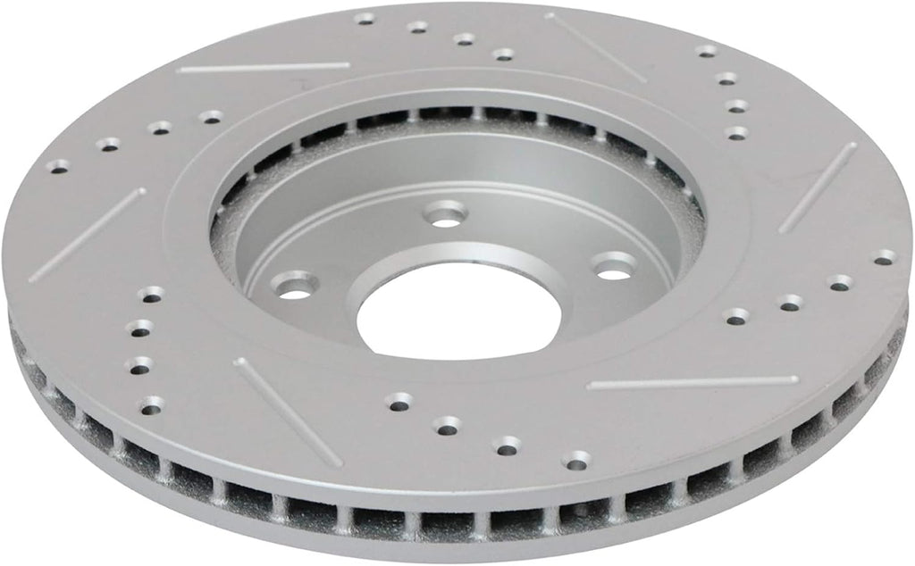 TRQ Performance Front Brake Pad and Rotor Set Ceramic G Coated Drilled Slotted Rotors Compatible with 2007-2012 Nissan Sentra