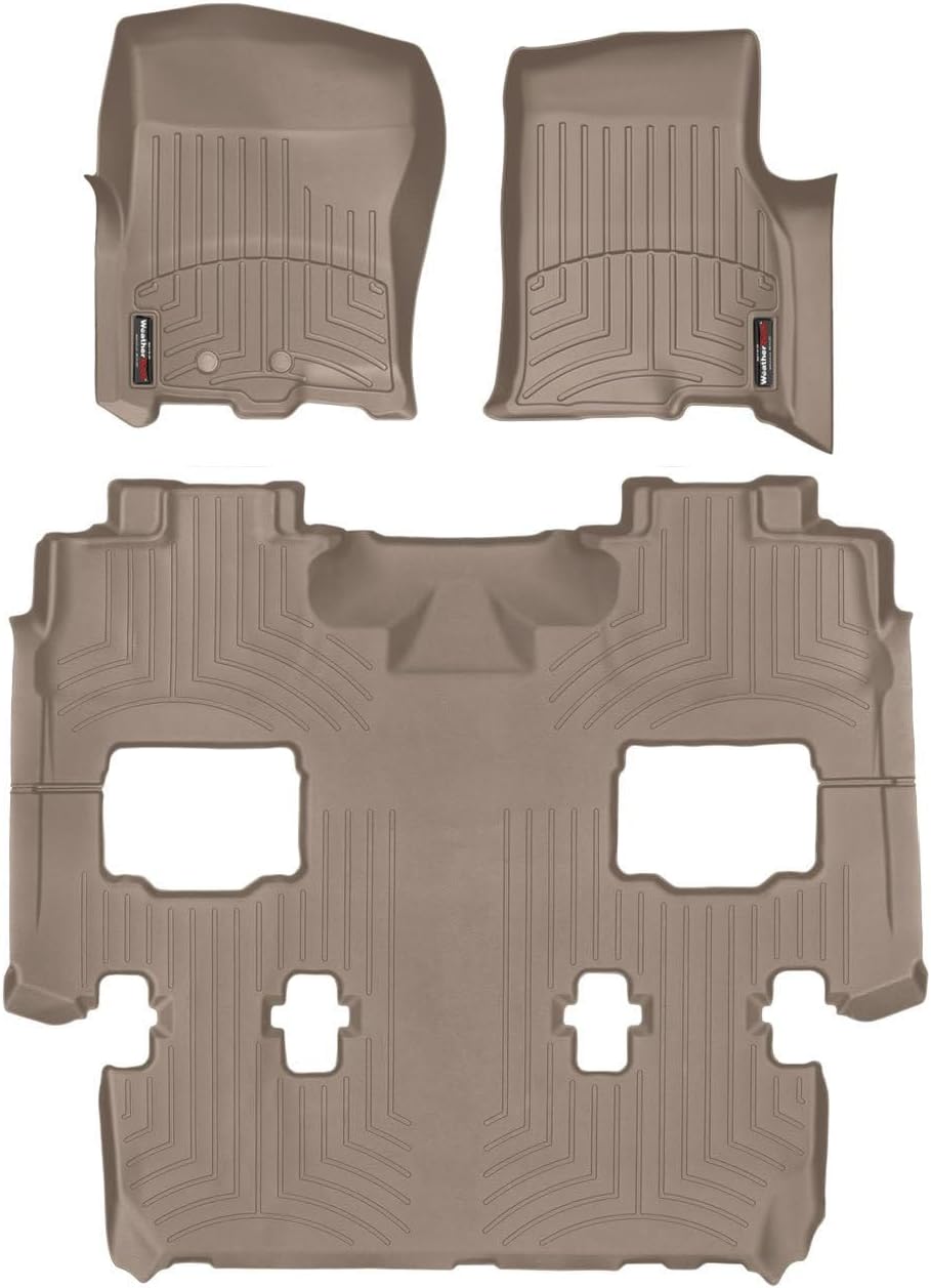 WeatherTech Custom Fit FloorLiners for Ford Expedition, Navigator, Full Set (453531-4510402), Tan