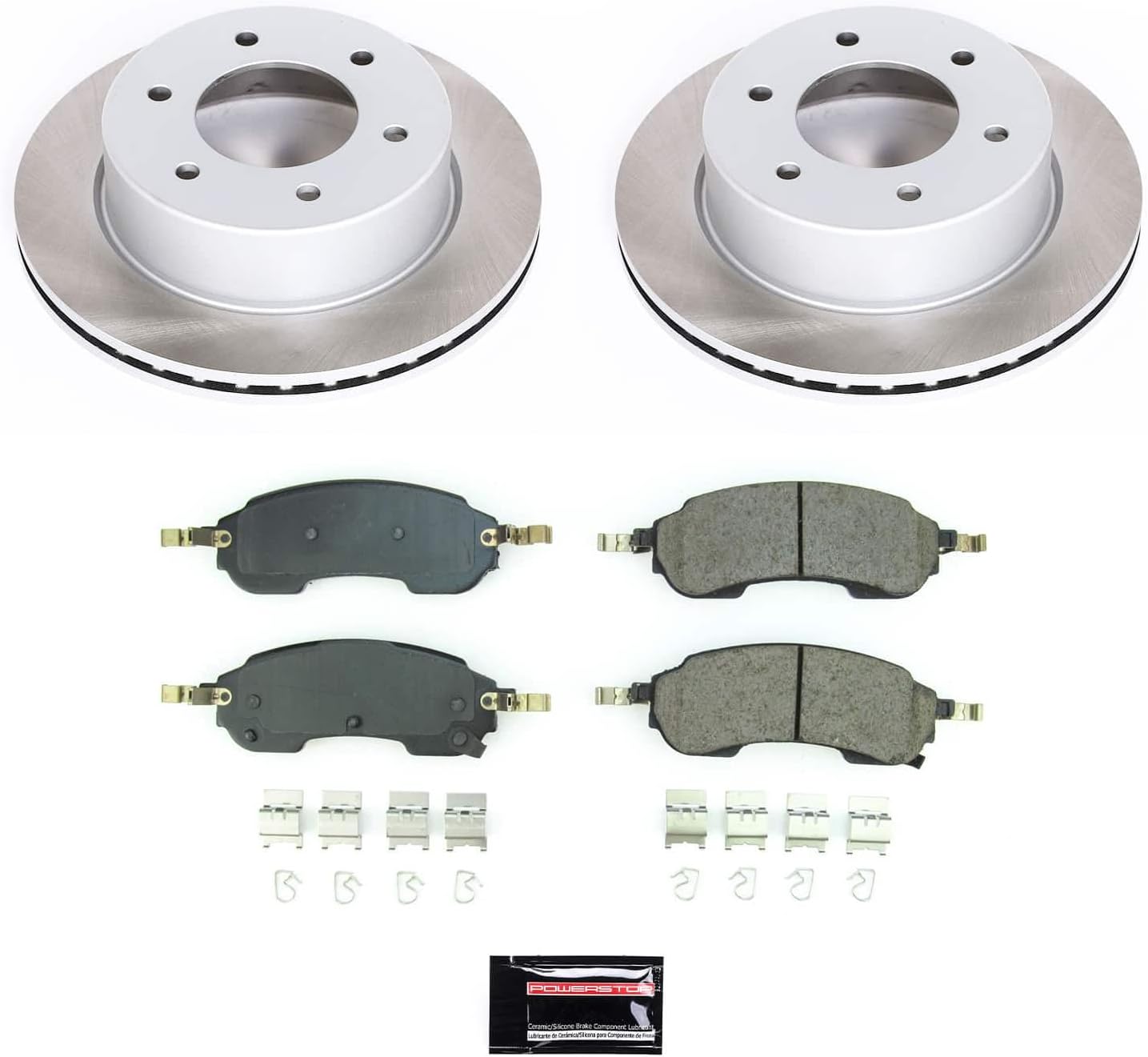 PowerStop Rear Brake Kit for Ford Bronco 2021-24 - Ceramic Brake Pads + Semi Coated Rotors Replacement, SC8763