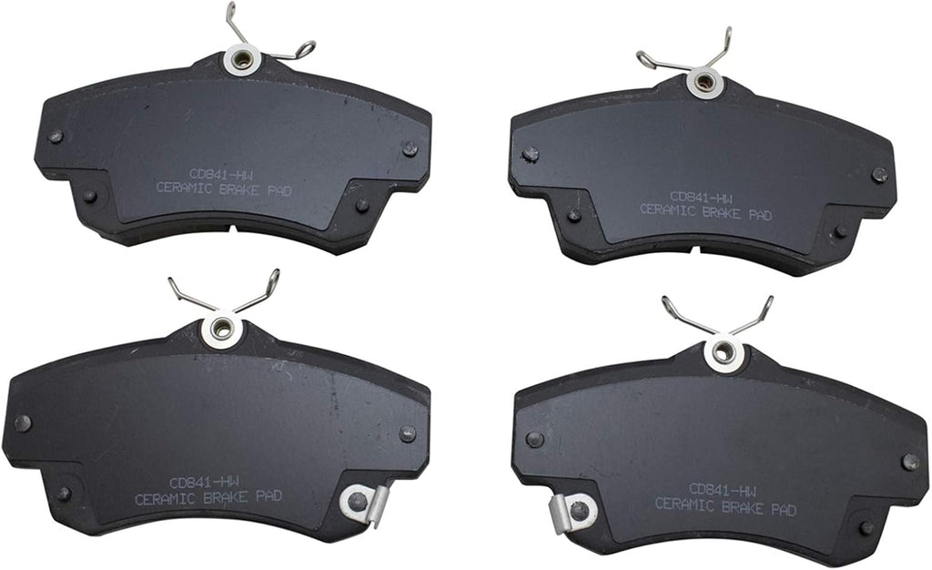 TRQ Performance Front Brake Pad and Rotor Set Ceramic Coated Drilled Slotted Rotors 11.02 in for 2001-2010 Chrysler PT Cruiser