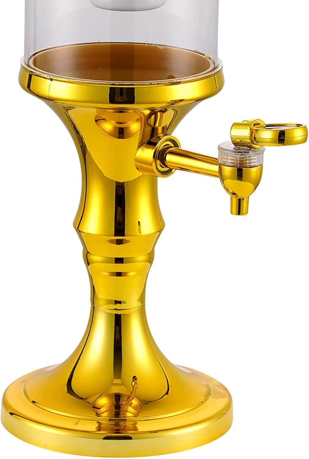 Beer Dispenser Tabletop Beer Dispenser Gold Beverage Dispenser, 1.5L/ 3L Beer Tower with Faucet, Lights and Ice Tube, Perfect for Bar Party Restaurant KTV Restaurant (3L)