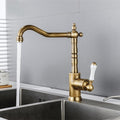 Kitchen Faucet 360 Degrees Rotating Faucet Table Basin Sink Hot&Cold Water Tap(Gold)