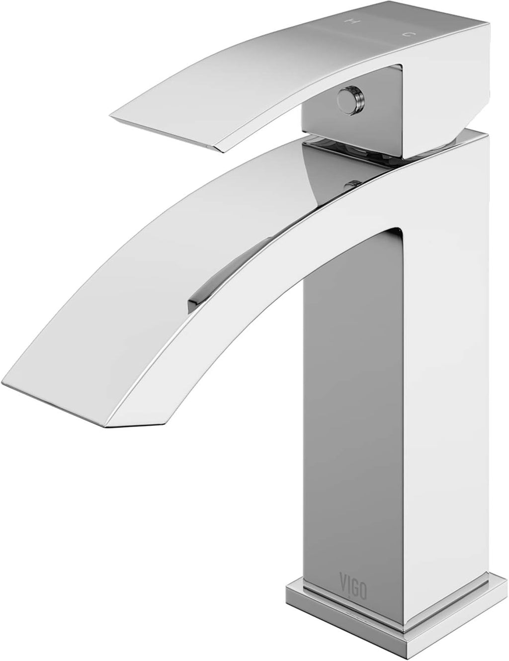 VIGO Satro Waterfall Single-Handle Single-Hole Mount Bathroom Sink Faucet, 7-Inch, Chrome, Modern Design, Solid Brass, 1.2 GPM WaterSense & Ceramic Disc Valve, Corrosion-Resistant
