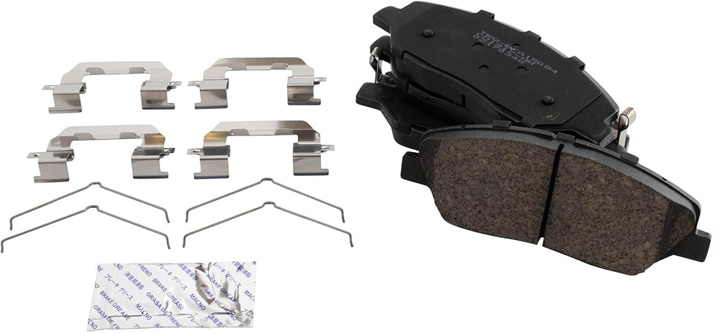 TRQ Performance Front Brake Pad and Rotor Set Ceramic Coated Drilled Slotted Rotors Compatible with 2017-2018 Hyundai Santa Fe 2019 Santa Fe XL