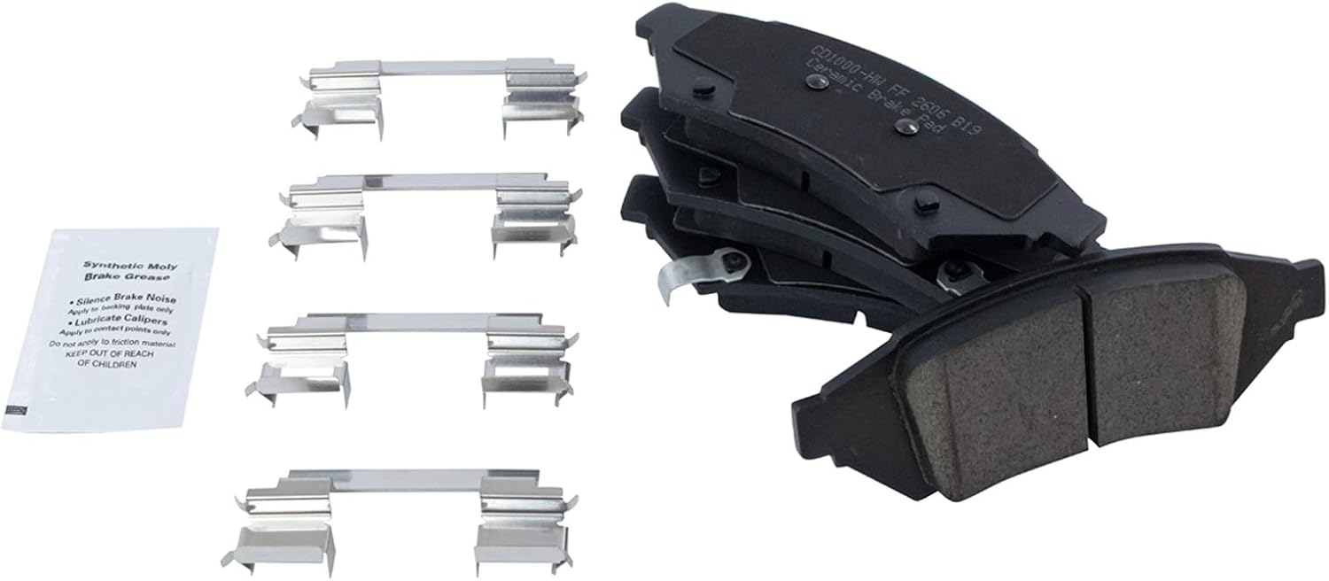TRQ Performance Front Brake Pad and Rotor Set Ceramic G Coated Slotted Drilled Rotors Compatible with 2004 Pontiac Grand Prix