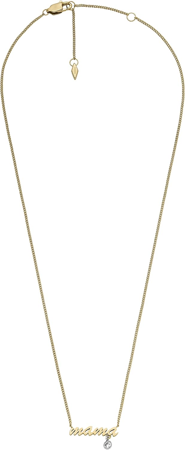 Fossil Women's Gold-Tone Stainless Steel Pendant Chain Necklace for Women