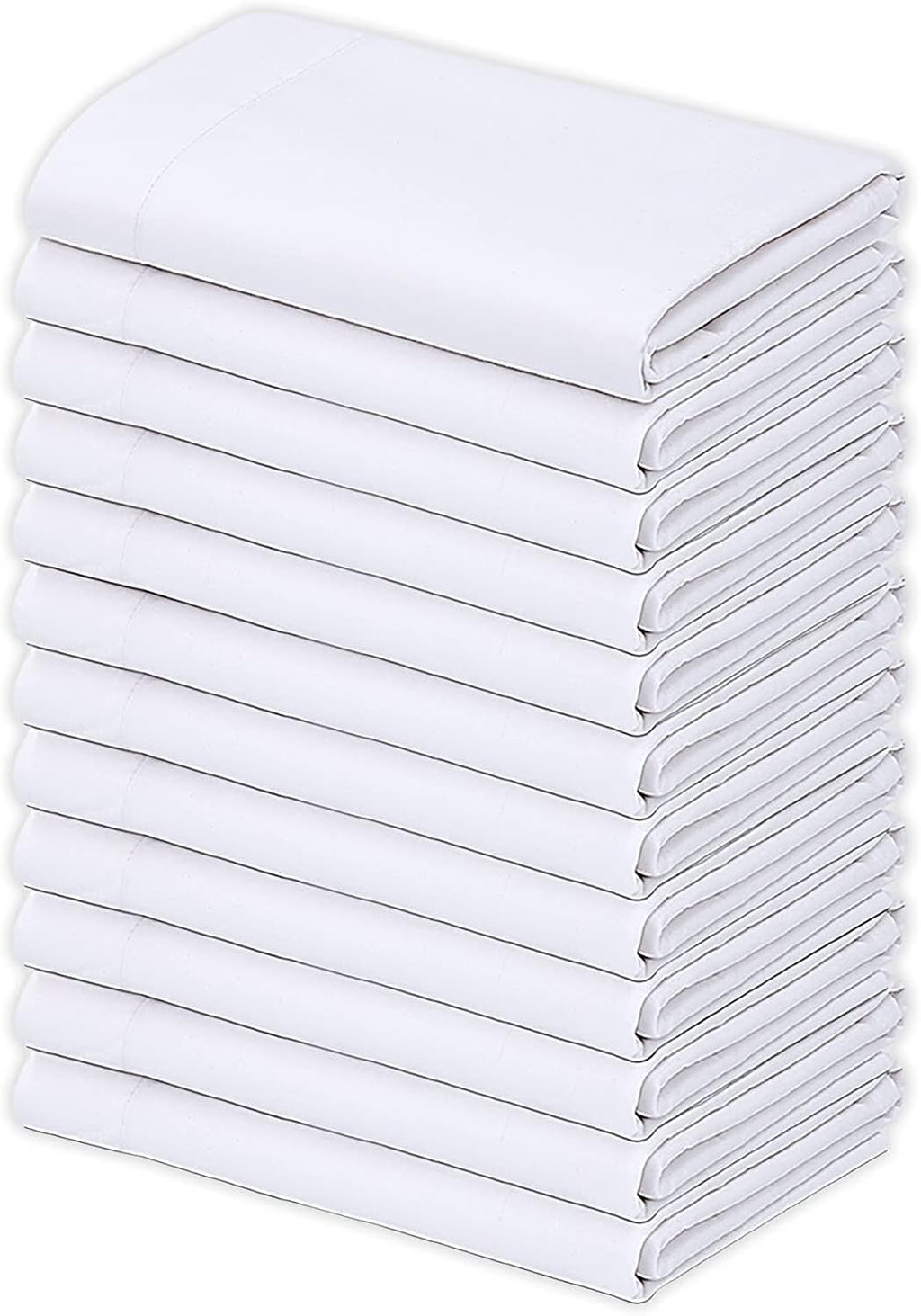 GOLD TEXTILES Bulk Pack of 72 Egyptian Cotton Standard/Queen Size Pillowcases, White T300-22'x32' (Fits up-to 20' X30' Pillow)- Ideal for use Hotels, Hospitals, School Hostel (Pillowcases - 72 Pack)
