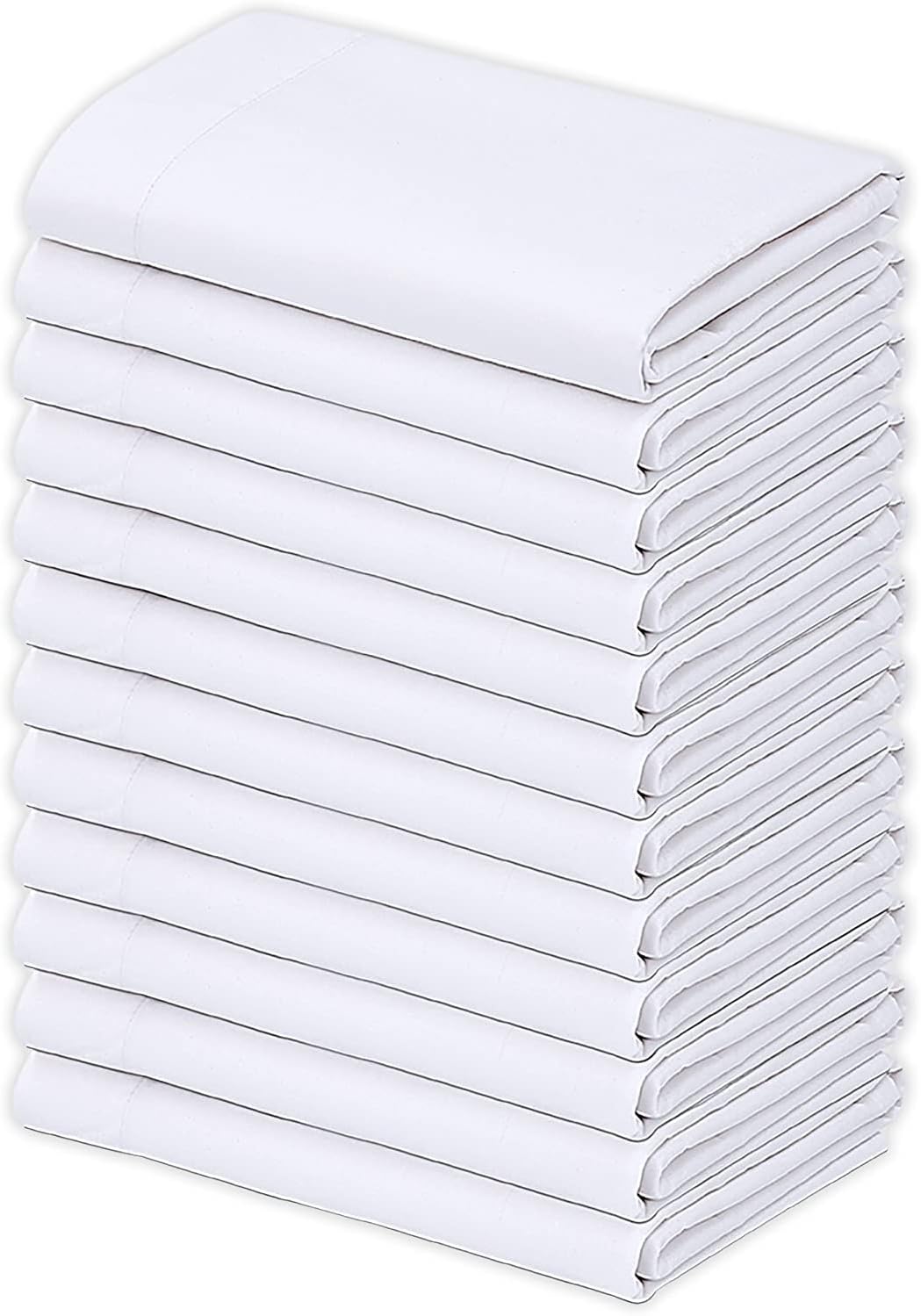 GOLD TEXTILES Bulk Pack of 72 Egyptian Cotton Standard/Queen Size Pillowcases, White T300-22'x32' (Fits up-to 20' X30' Pillow)- Ideal for use Hotels, Hospitals, School Hostel (Pillowcases - 72 Pack)