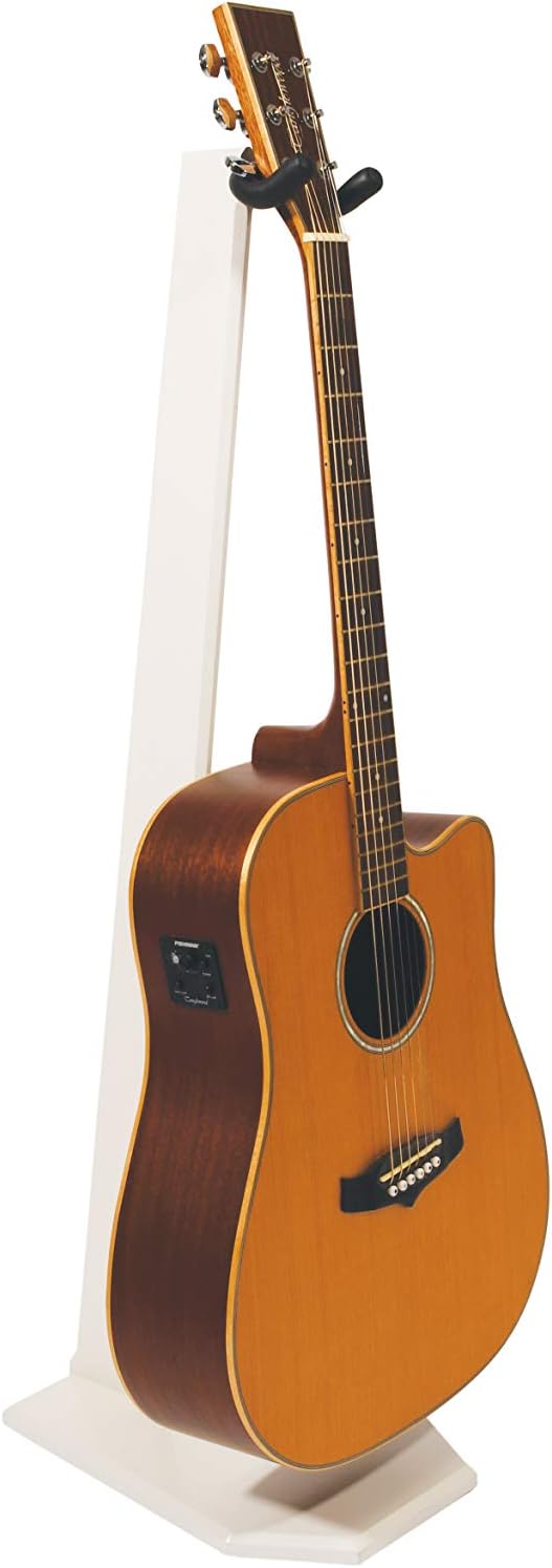 Ruach GS-5 Wooden Guitar Stand for Acoustic, Electric and Bass Guitar - White