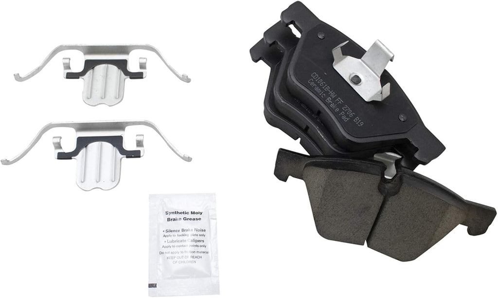 TRQ Performance Front Brake Pad and Rotor Set Ceramic Coated Drilled Slotted Compatible with 2008-2013 BMW 128i 2006 325i 325xi 2007 328i 328xi