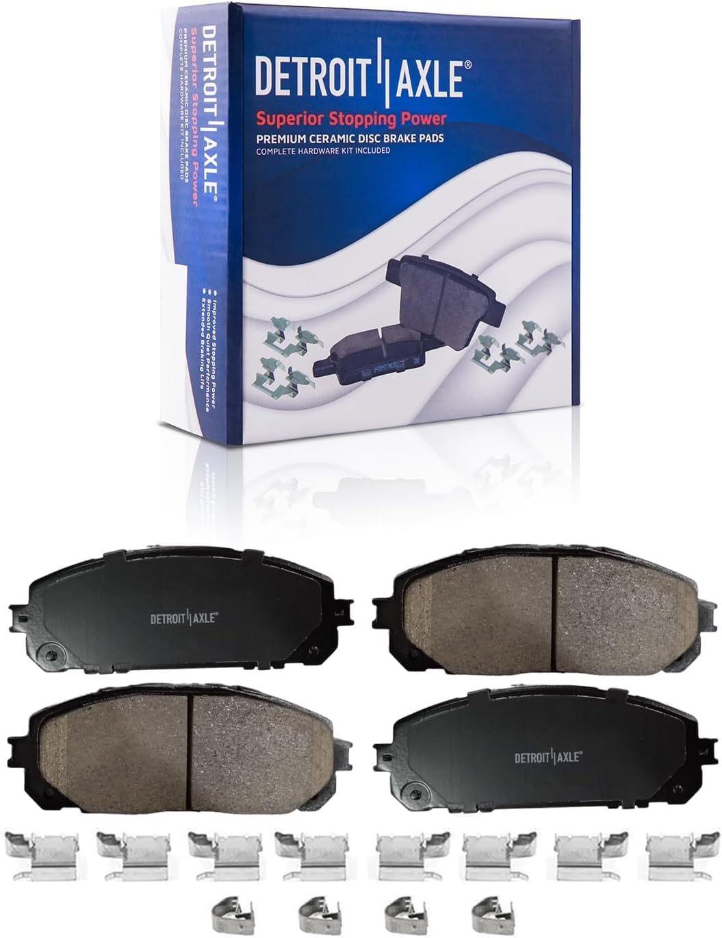 Detroit Axle - Brake Kit for 2014 2015 Jeep Cherokee [with Code BRG], Drilled and Slotted Disc Brake Rotors Ceramic Brakes Pads with Hardware Replacement : 12.99' inch Front and 12.60' inch Rear Rotor