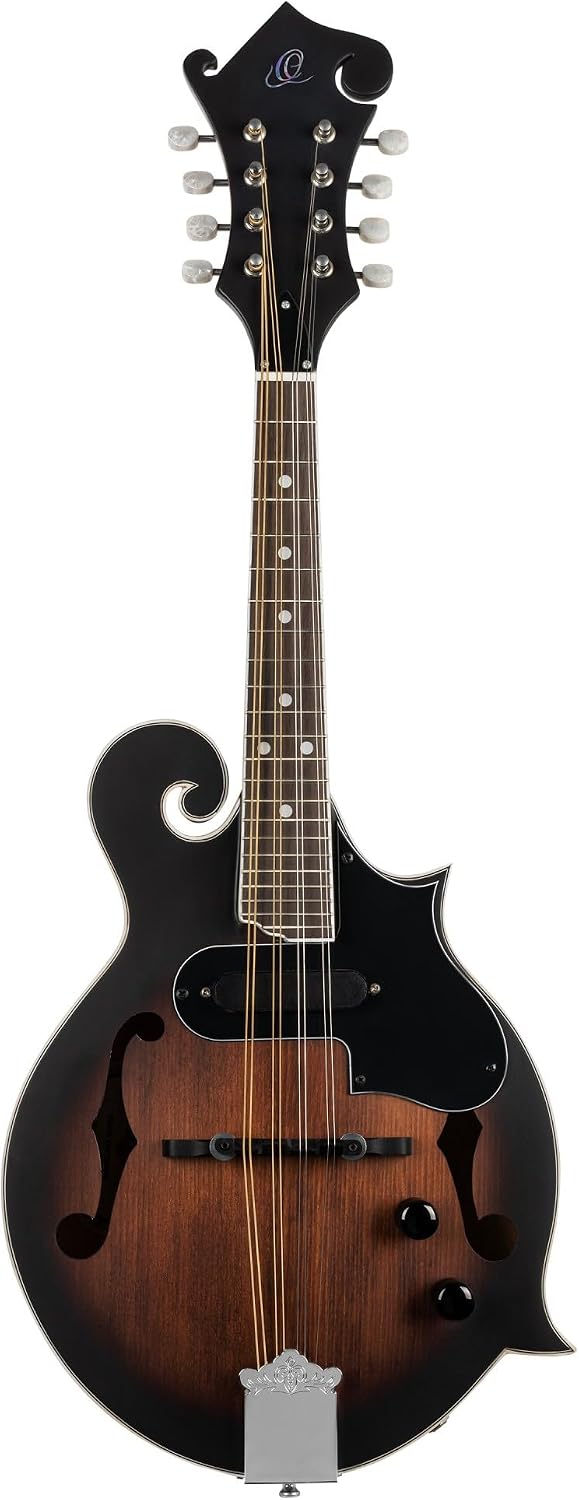 Ortega Americana Series F-Style Acoustic-Electric Mandolin, Satin Whiskey Burst (RMFE30-WB)