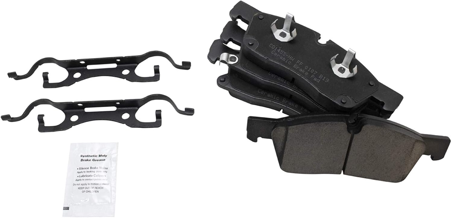 TRQ Performance Front Brake Pad and Rotor Set Ceramic Drilled Slotted Coated Rotors Compatible with 2011-2016 Dodge Durango Grand Cherokee