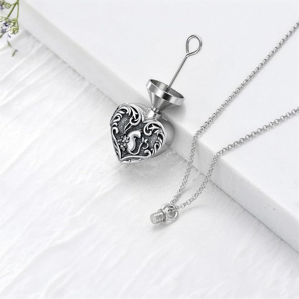 Dorunmo Personalized Heart Urn Locket Necklace for Ashes and Pictures 925 Sterling Silver Customized Locket Memorial Keepsake Cremation Jewelry for Ashes for Women Men Keep Someone Near to You