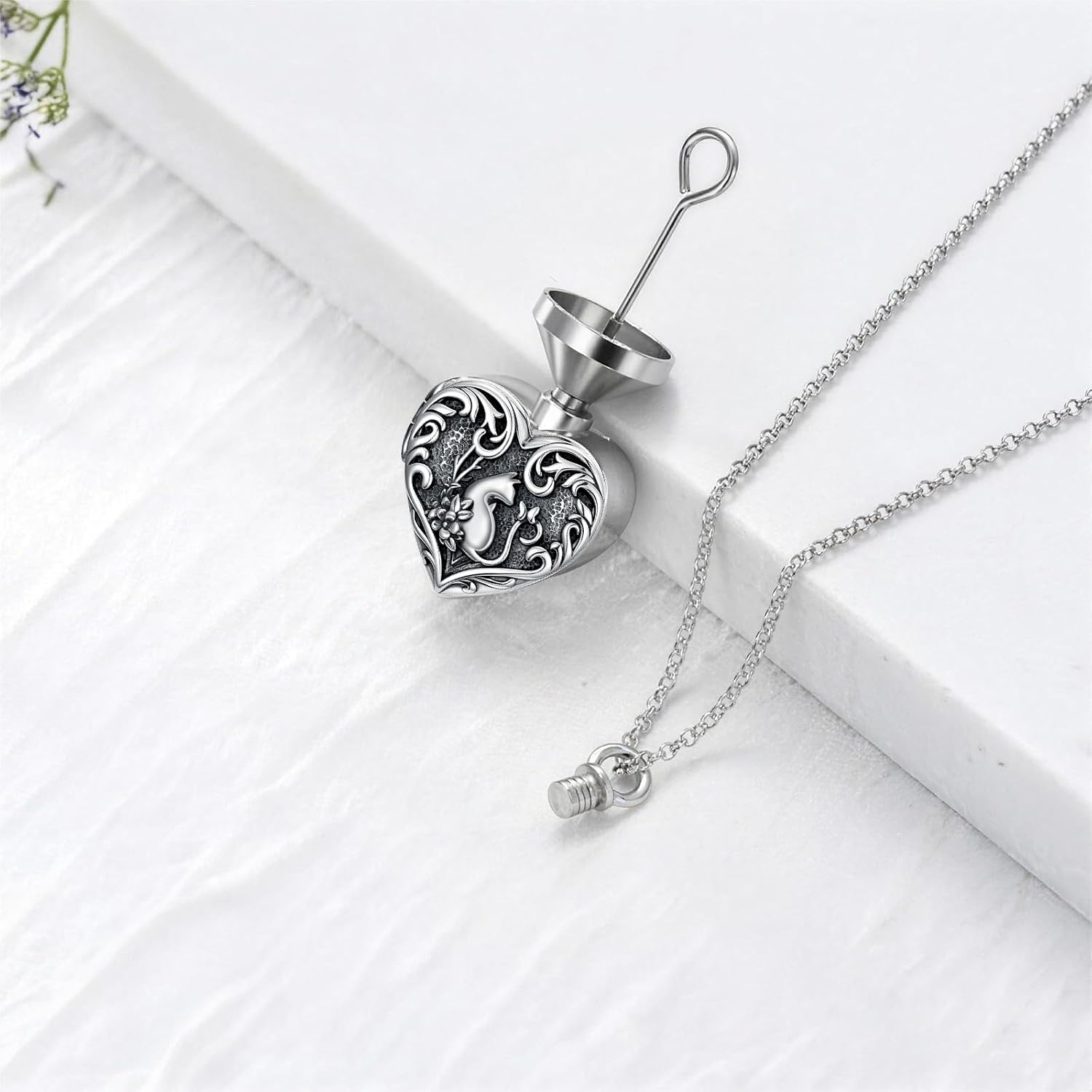 Dorunmo Personalized Heart Urn Locket Necklace for Ashes and Pictures 925 Sterling Silver Customized Locket Memorial Keepsake Cremation Jewelry for Ashes for Women Men Keep Someone Near to You