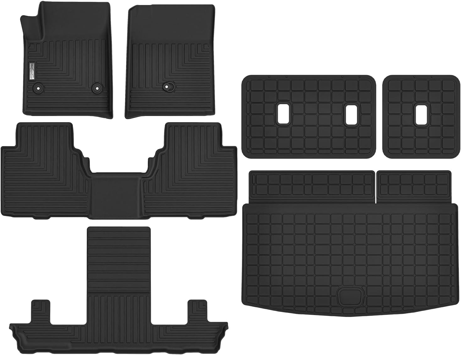 Floor Mats & Cargo Liner for Cadillac Escalade IQ 2025 2026,TPE All Weather Protection Slush Floor Liner for Escalade IQ Accessories(Trunk Mat+Backrest Mat+Floor Mat)