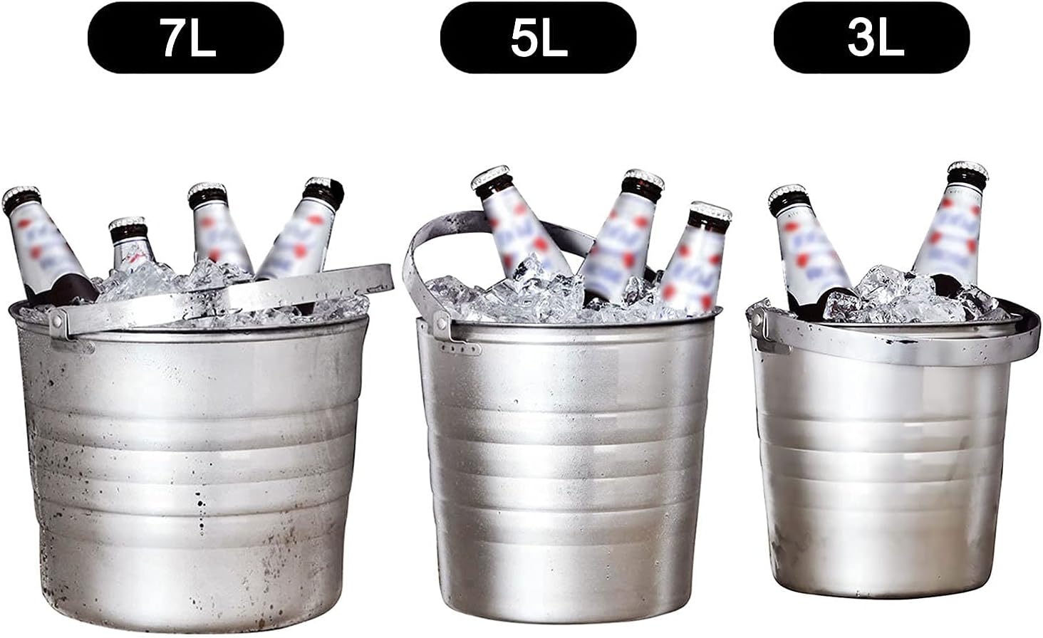 Stainless Steel Bar Ice Bucket Set, Included Tongs Great for Home Bar, Chilling Beer, Champagne and Wine