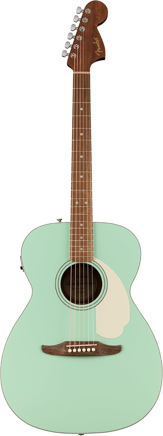 Fender California Standard Monterey E Acoustic-Electric Guitar - Surf Green Bundle with Case, Tuner, Strap, Strings, String Winder, Picks, and Austin Bazaar Instructional DVD