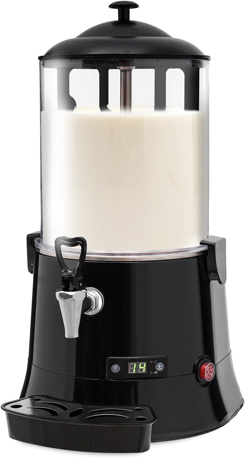 10L Commercial Hot Chocolate Maker Machine Chocolate Dispenser Warmer With Faucet 400W 110V Hot Beverage Warmer for Heating Chocolate Coffee Milk (10L-Black)