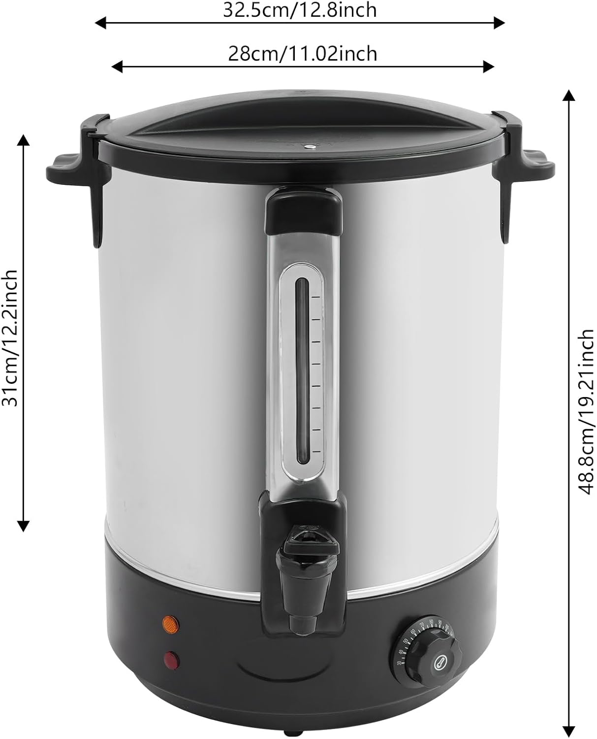 19L Commercial Water Heater, 304 Stainless Steel Electric Hot Water Dispenser with Adjustable Temp (86°F-230°F) & Faucet, for Coffee, Tea, Party, Office, Buffet (Black, 19L)