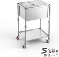 VEVOR Commercial Ice Bin, Underbar Ice Bin, Stainless Steel Ice Chest with Sliding Lid, Bottle Holders, Adjustable Bullet Feet, Cooler Cart Cocktail Unit for Bar Restaurant Pub