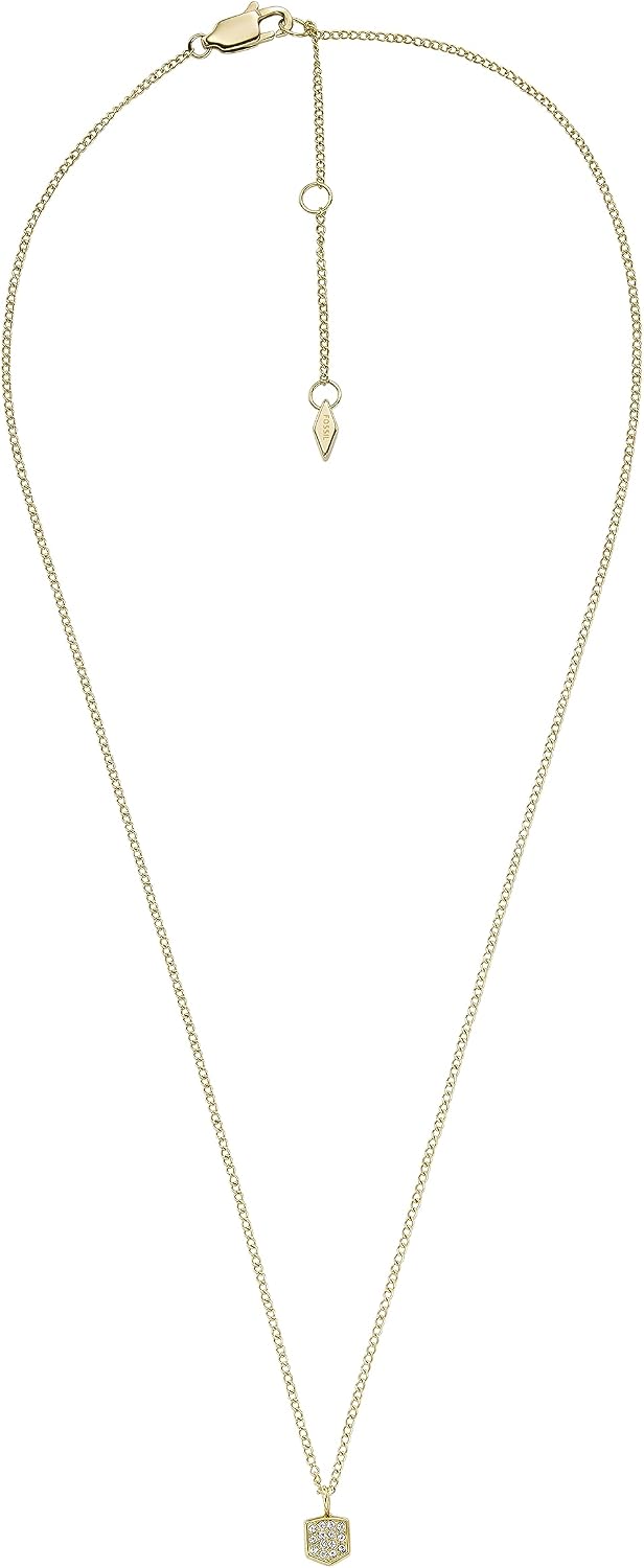 Fossil Women's Gold-Tone Stainless Steel Pendant Chain Necklace for Women