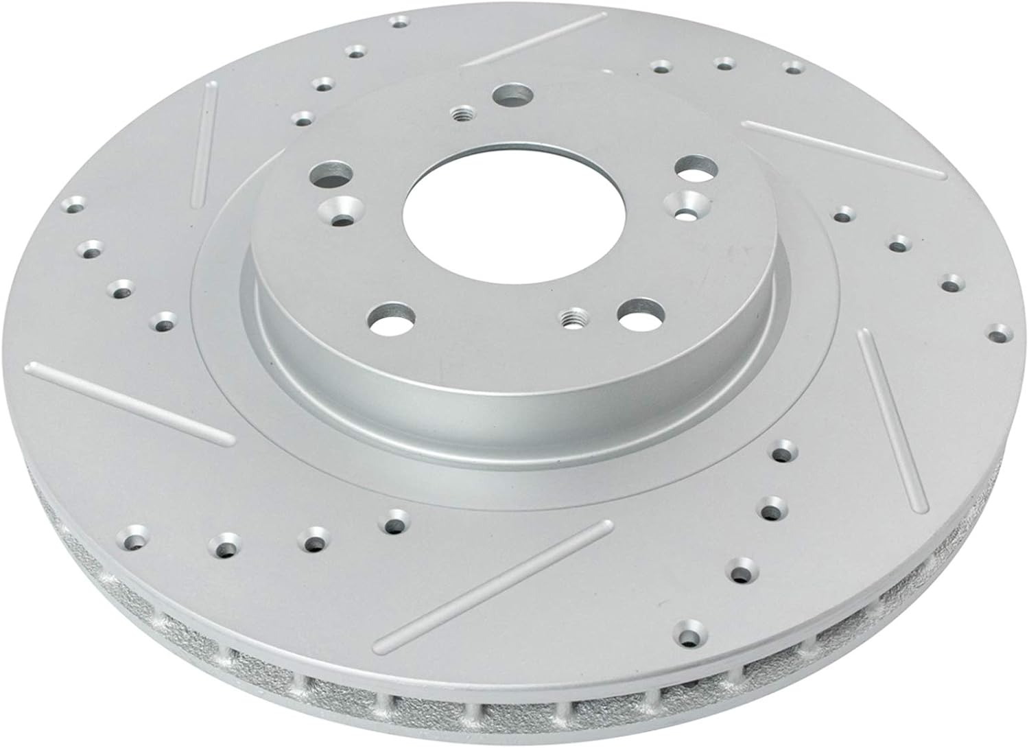 TRQ Performance Front Brake Pad and Rotor Set Ceramic Coated Drilled Slotted Vented Rotors Compatible with 2005-2006 Honda CR-V 2012-2015 Civic 2013-2015 Acura ILX