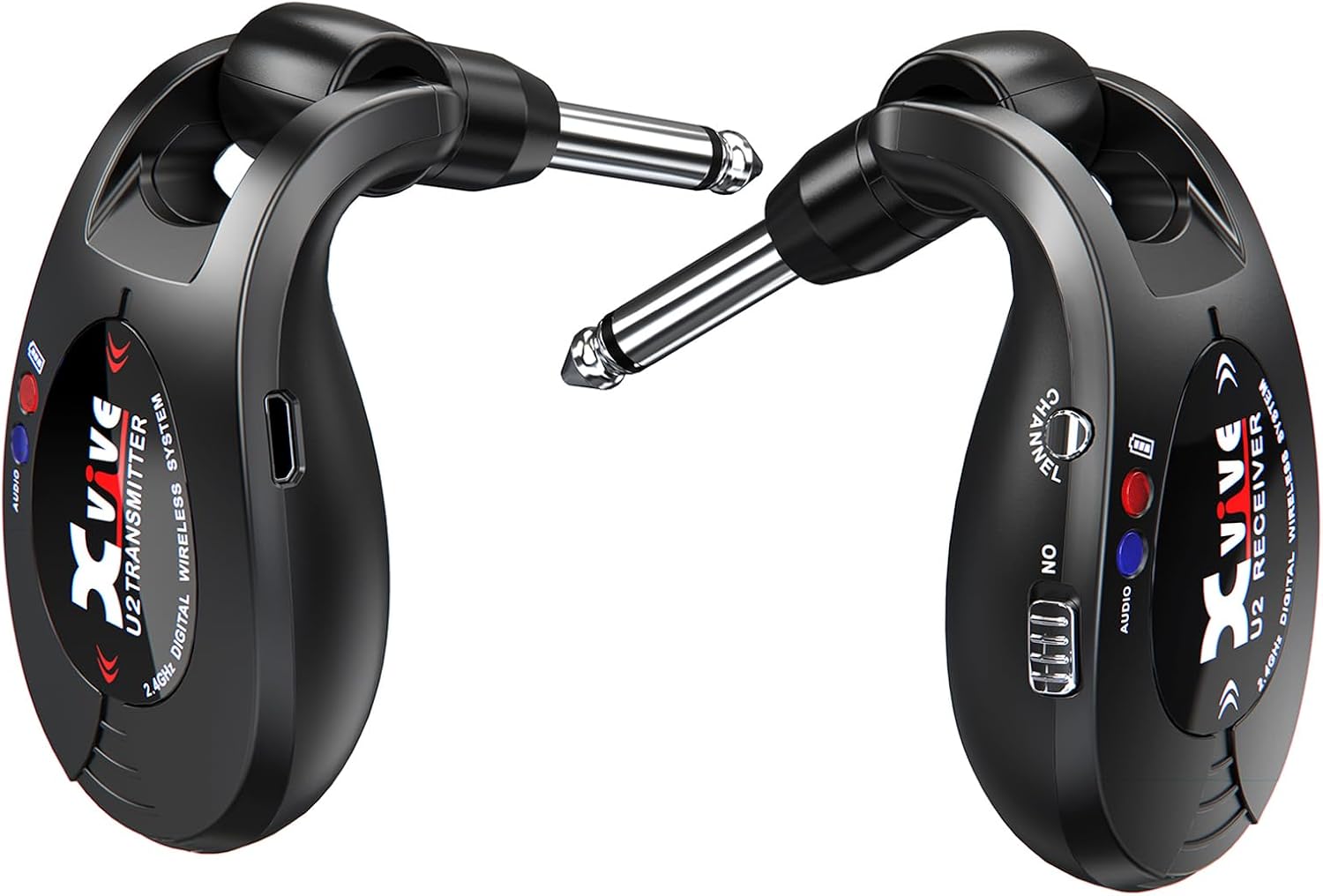 Xvive U2 Wireless Guitar System Rechargeable 2.4GHz Guitar Wireless Transmitter and Receiver for Electric Guitar Bass