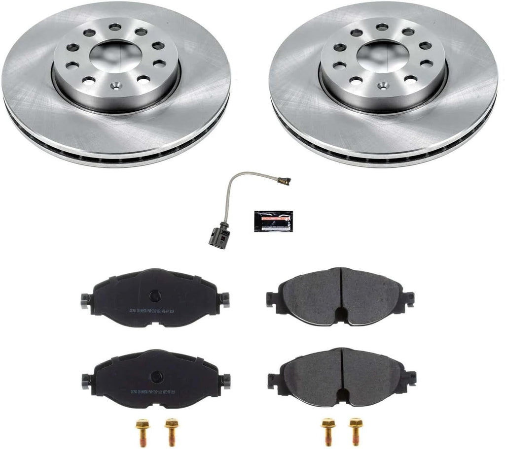 PowerStop Front Brake Kit for Audi A3 2015-16 |A3 Quattro 2015-18 |A3 Sportback e-tron 2016-18 |Volkswagen e-Golf 2015-19 |Golf 2015-21 - Z17 Ceramic Brake Pads & Disc Rotors Replacement, KOE7080