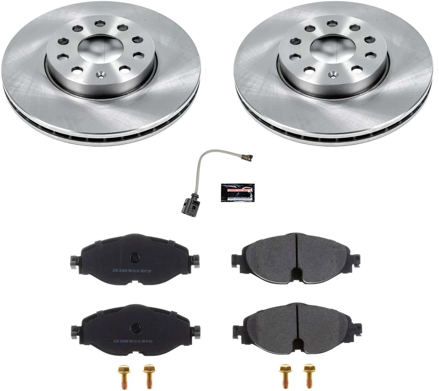 PowerStop Front Brake Kit for Audi A3 2015-16 |A3 Quattro 2015-18 |A3 Sportback e-tron 2016-18 |Volkswagen e-Golf 2015-19 |Golf 2015-21 - Z17 Ceramic Brake Pads & Disc Rotors Replacement, KOE7080