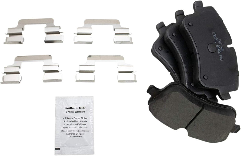TRQ Performance Front Brake Pad & Rotor Set Ceramic Drilled Coated Rotors Compatible with 01-05 Mercedes-Benz C320 03-05 C240 CLK320 06-07 C280 C350 06-09 CLK350 06-08 SLK280 09-11 SLK300