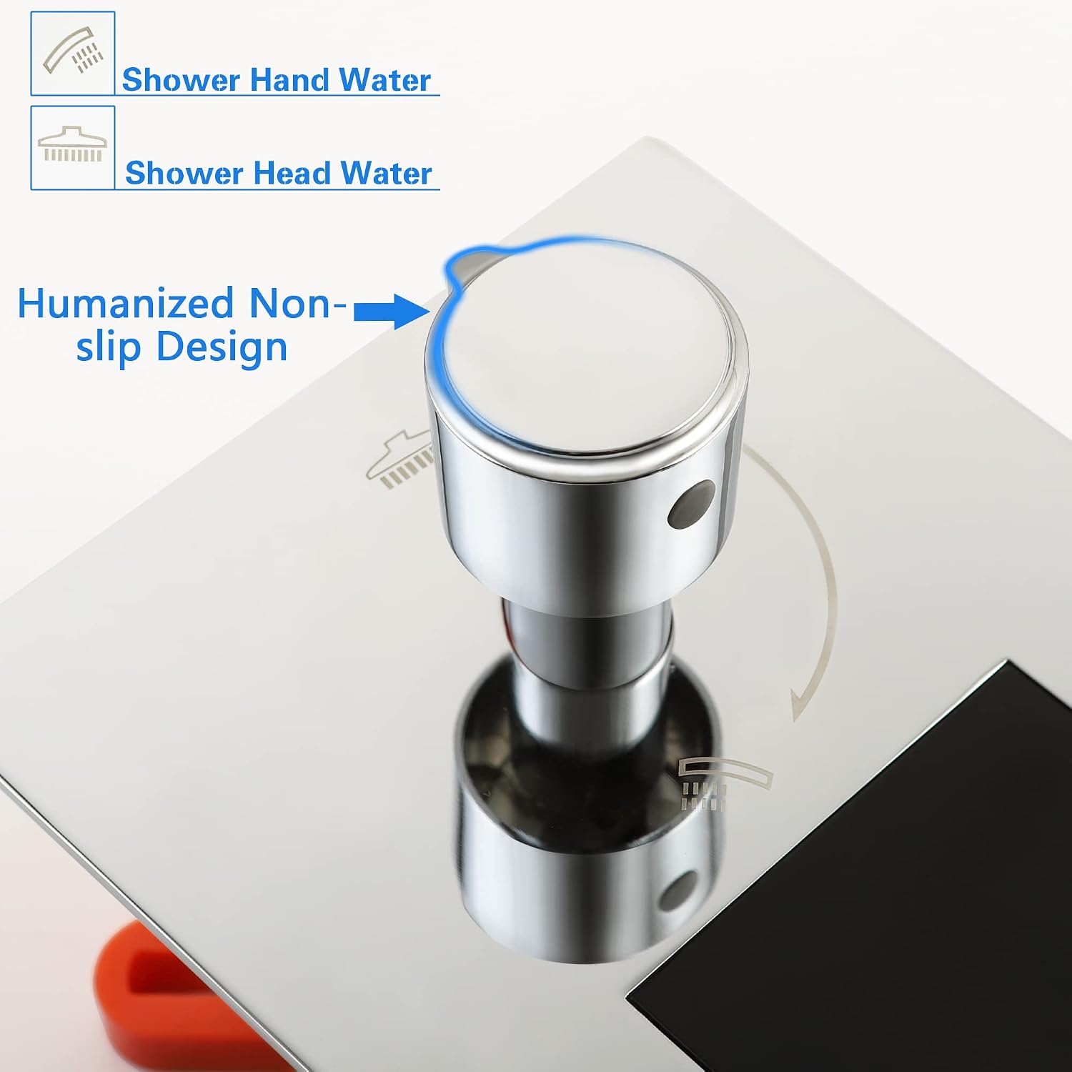 SKWOLL Shower Faucets Sets Complete Polished Chrome, 12 Inch Rainfall Shower Head with Handheld, 2 Function Ceiling Mount Shower Head System with Digital Display Shower Valve Kit