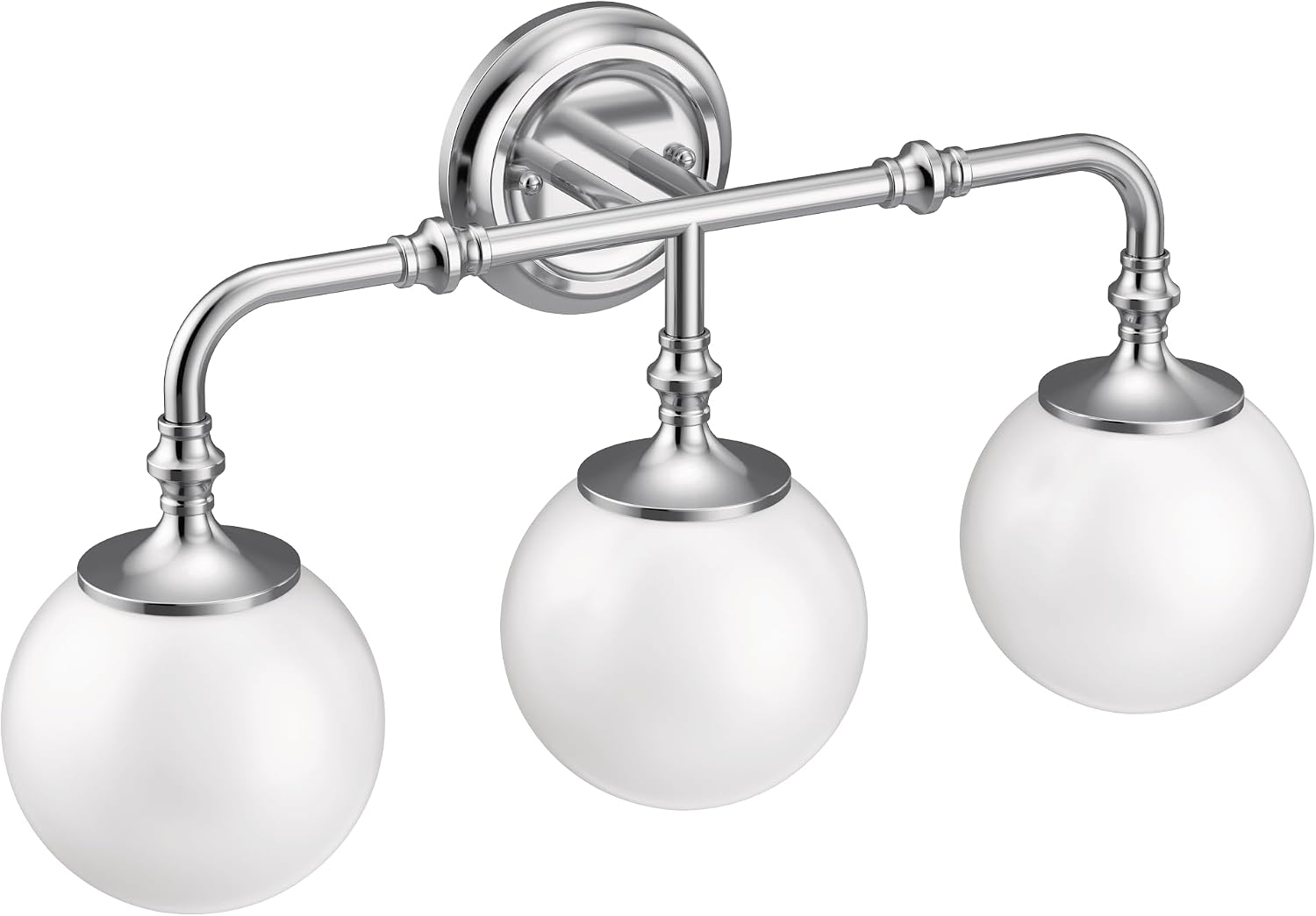 Moen YB0563CH Colinet 3-Light Dual-Mount Bath Bathroom Vanity Fixture with Frosted Glass, Chrome