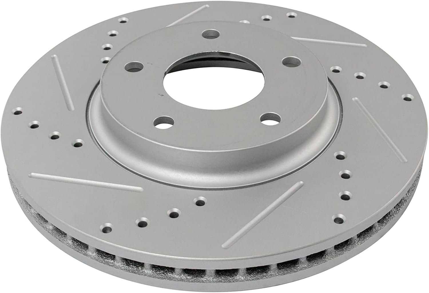 TRQ Performance Front Brake Pad and Rotor Set Ceramic Coated Drilled Slotted Vented Rotors Compatible with 2011-2017 Nissan Quest