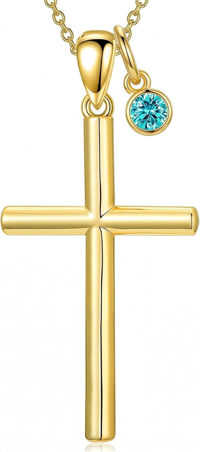 18K Gold Cross Pendant for Women Gold Cross Necklace 18K Gold Jewelry Religious Gift
