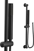 Moen Modern Matte Black Eco-Performance Handshower Handheld Shower with 30-Inch Slide Bar and 69-Inch Metal Hose, 3887EPBL