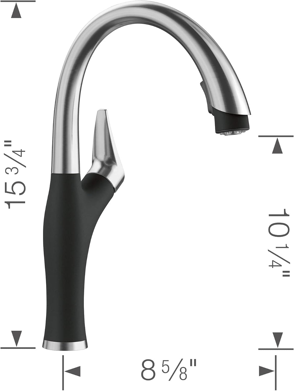 BLANCO Artona Kitchen Faucet, Coal Black