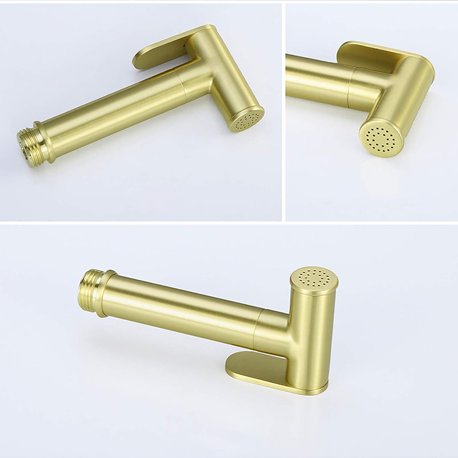 Wall Mounted Handheld Bidet Sprayer for Toilet, Brass Bathroom Cloth Diaper Set with Cold and Hot Water, Brushed Gold Kit for Personal Hygiene,Type b(Type a)