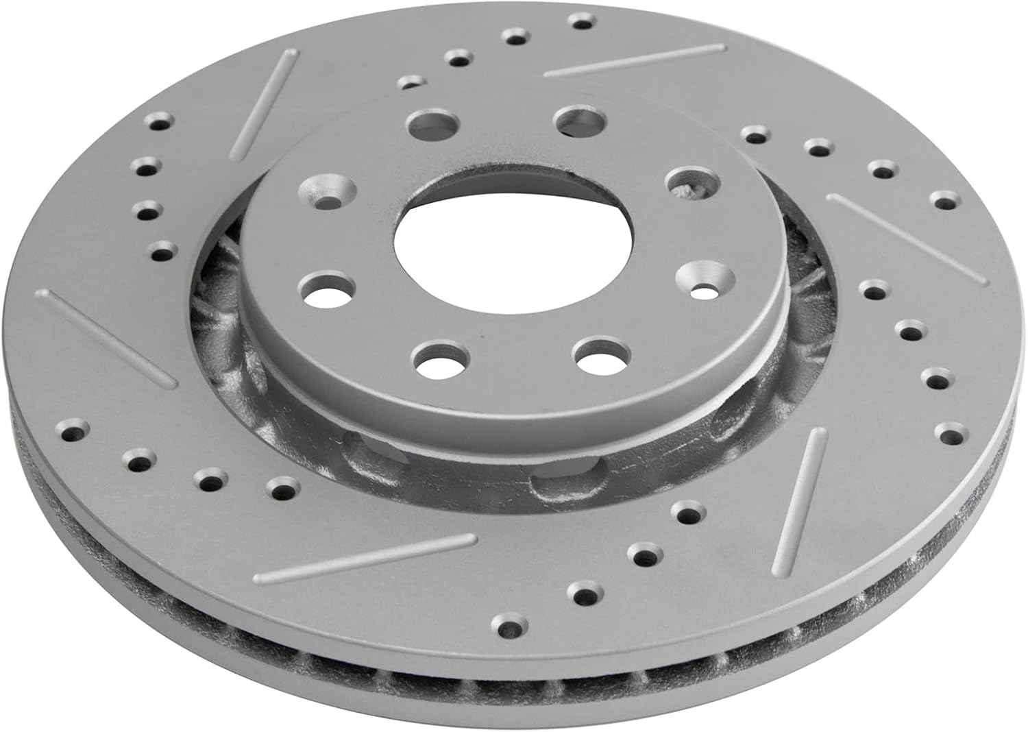 TRQ Performance Front Ceramic Brake Pad and Rotor Set Coated Drilled Slotted Compatible with 2004-2011 Chevrolet Aveo 2007-2011 Chevrolet Aveo5 2013-2015 Spark 2009 Pontiac G3