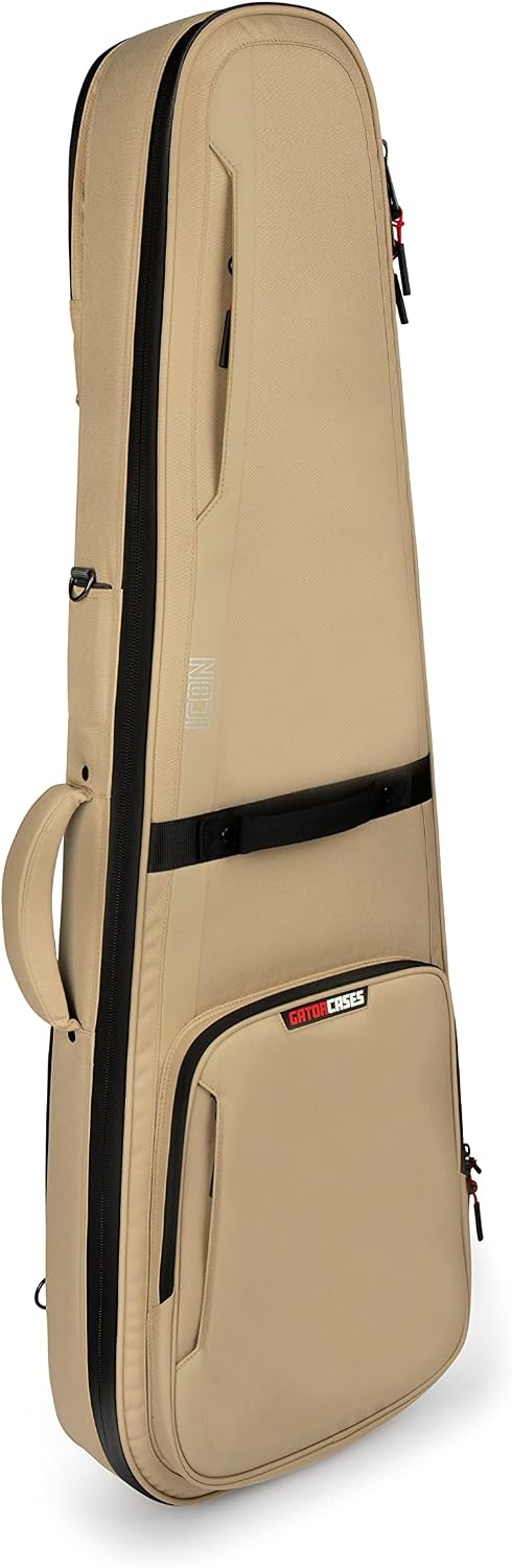 Gator Cases ICON Series Premium Weather Resistant Gig Bag for Electric Guitars with TSA Luggage Lock-Friendly Zipper Pulls; Khaki (G-ICONELECTRIC-KHK)