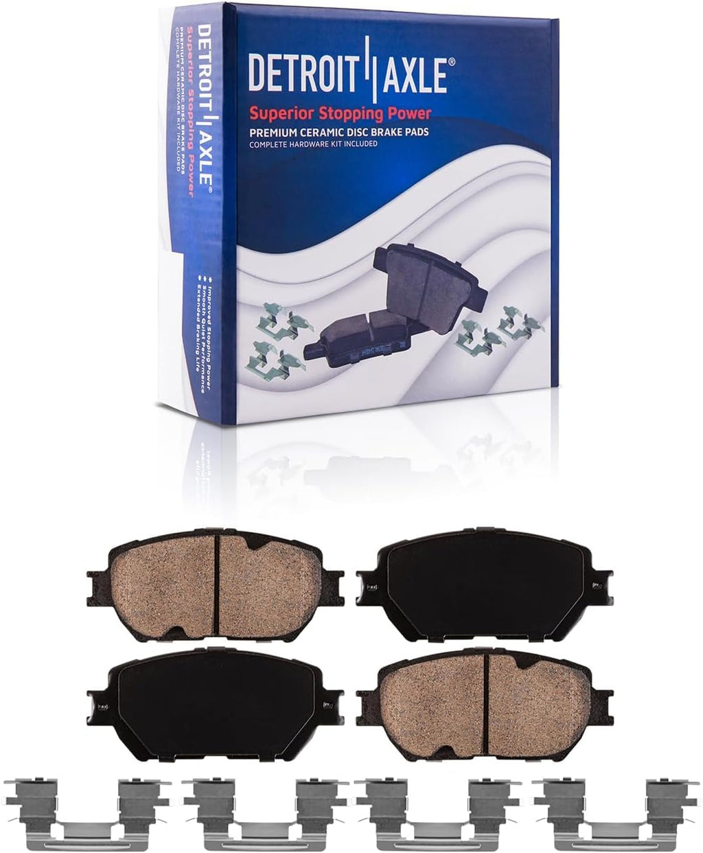 Detroit Axle - Brake Kit for 2002 2003 2004 Toyota Camry Drilled & Slotted Disc Brake Rotors Ceramic Brakes Pads w/Hardware Front & Rear Replacement